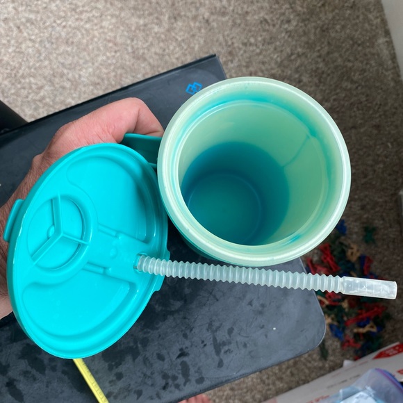 1996 Coca Cola Aladdin Thermal Mug Plastic Teal And Purple Polar Bear 18oz - Picture 5 of 10